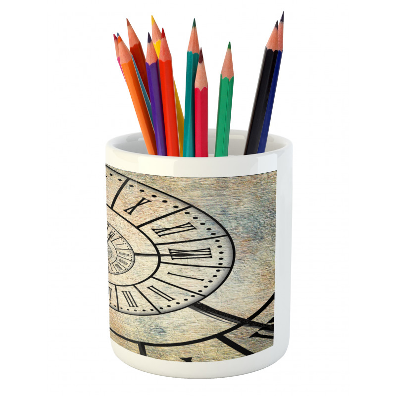 Roman Digit Time Spiral Pencil Pen Holder