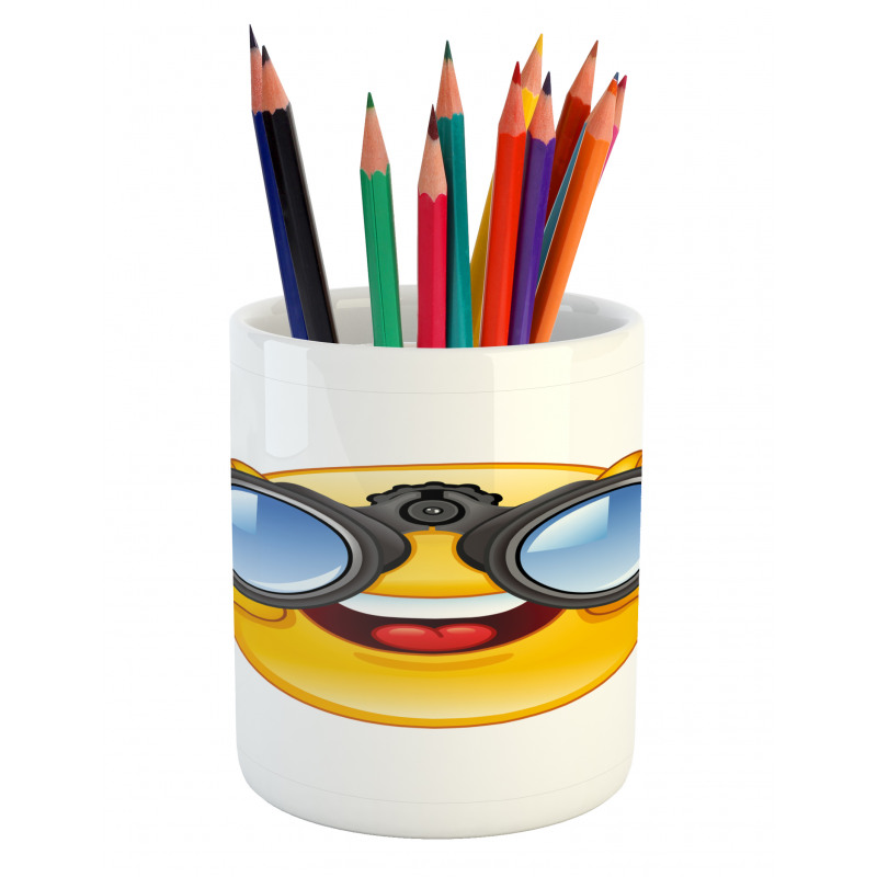 Smiley Face and Telescope Pencil Pen Holder