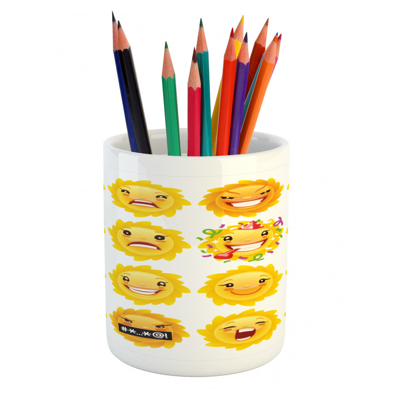 Smile Surprise Angry Mood Pencil Pen Holder