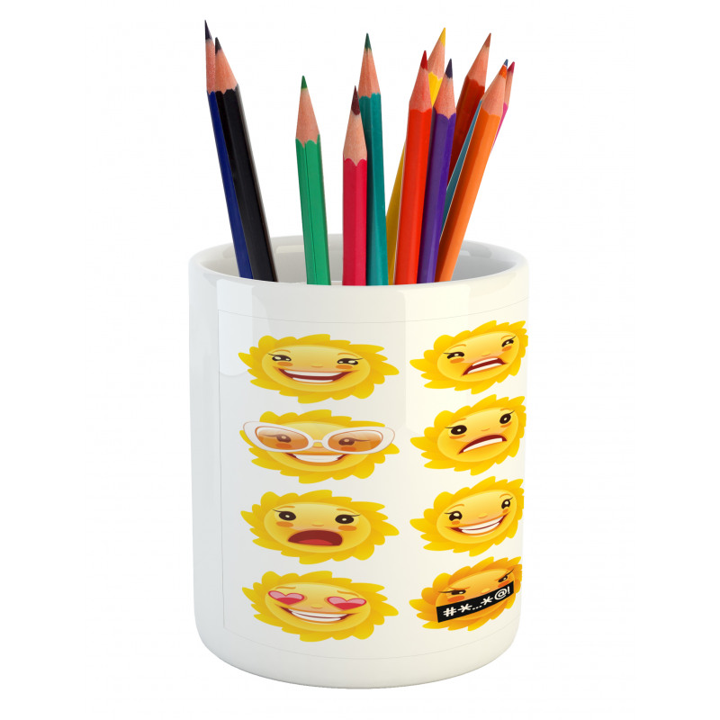 Smile Surprise Angry Mood Pencil Pen Holder