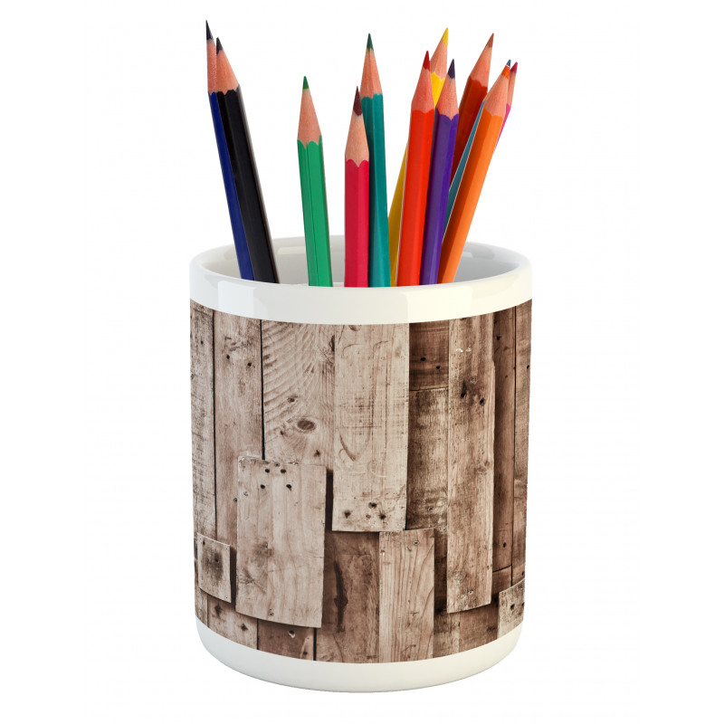 Vintage Barn Floor Art Pencil Pen Holder