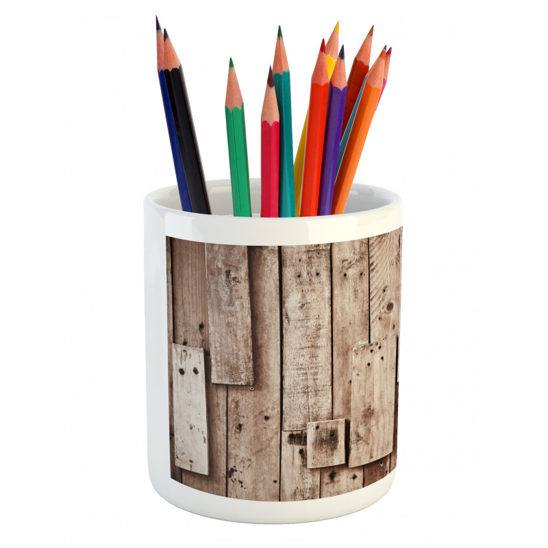 Vintage Barn Floor Art Pencil Pen Holder