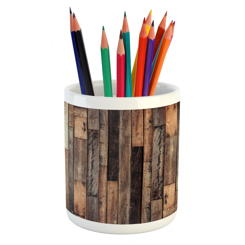 Old Floor Rustic Style Pencil Pen Holder