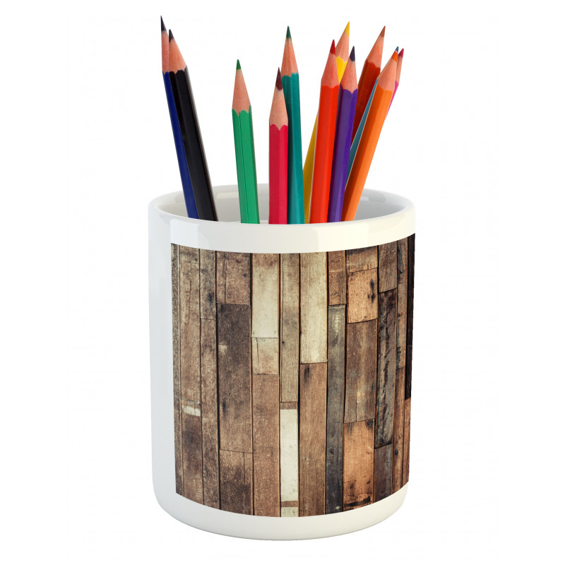 Old Floor Rustic Style Pencil Pen Holder