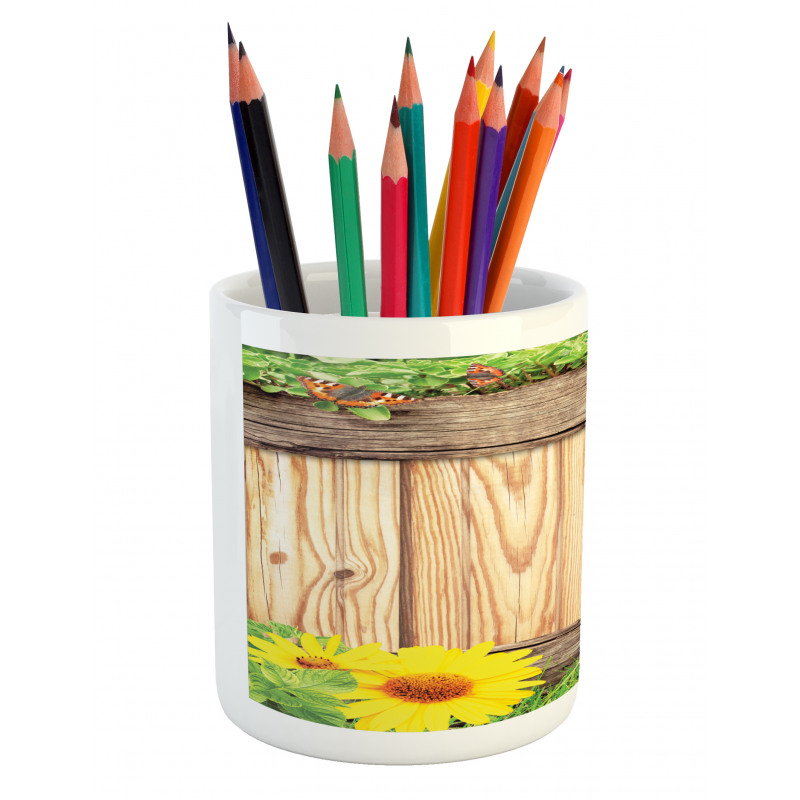 Garden Fence Butterfly Pencil Pen Holder