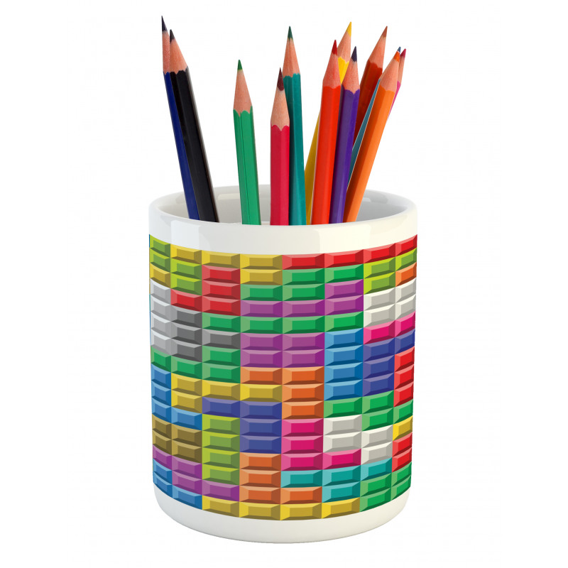 Colorful Blocks Art Pencil Pen Holder