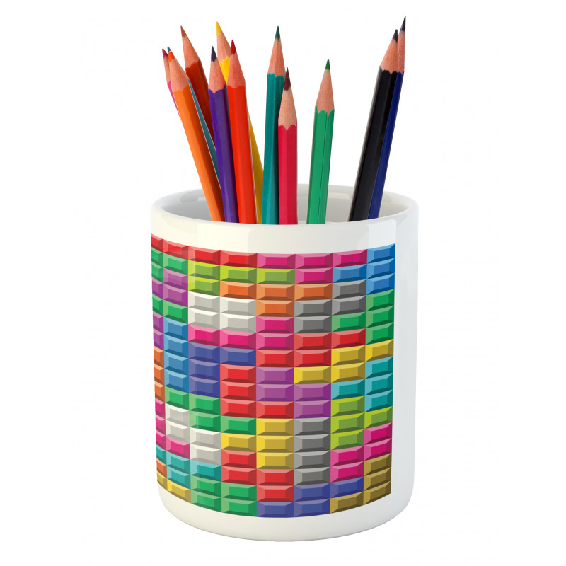 Colorful Blocks Art Pencil Pen Holder