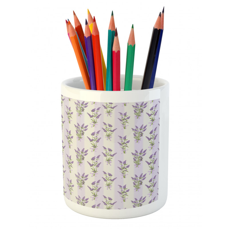 Stripes and Flowers Pencil Pen Holder