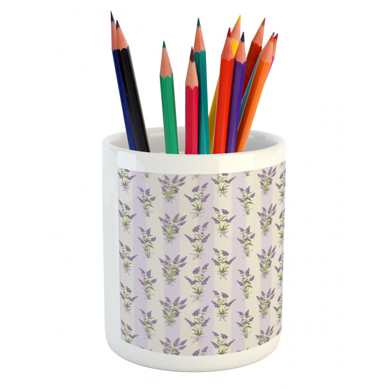 Stripes and Flowers Pencil Pen Holder