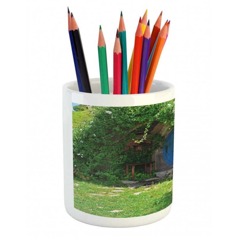 Fantasy Hobbit Land House Pencil Pen Holder