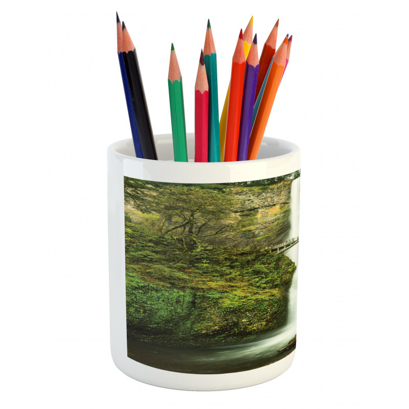 Waterfall Oregon Bridge Pencil Pen Holder