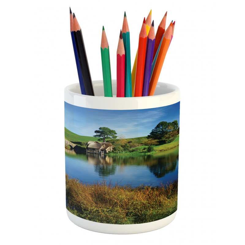 Hobbit Land Village House Pencil Pen Holder