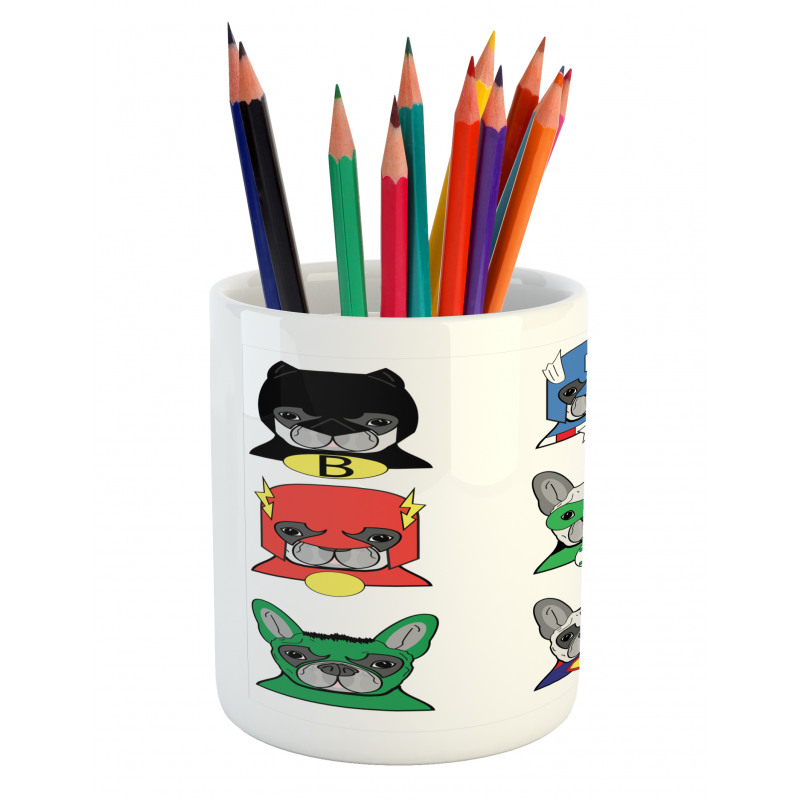 Cartoon Bulldog Art Pencil Pen Holder