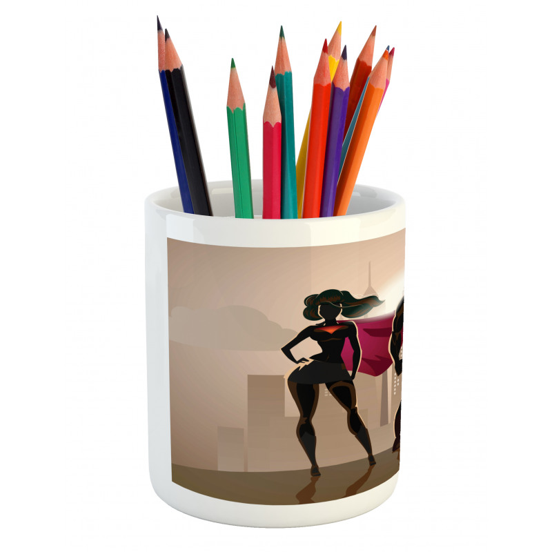 City Hero Hot Couple Pencil Pen Holder