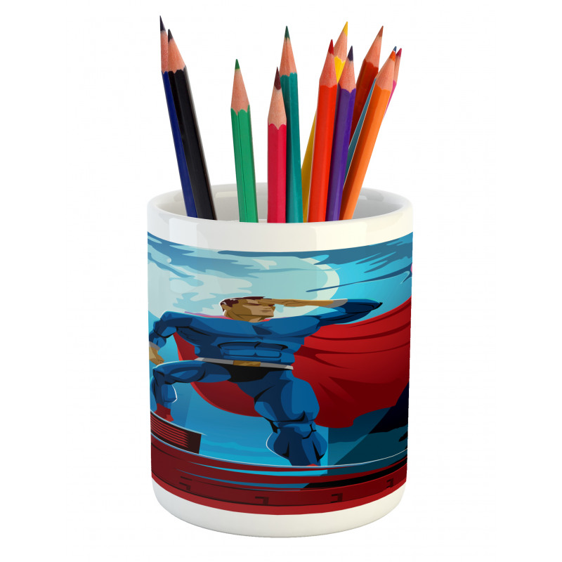 Retro Cartoon Heros Pencil Pen Holder