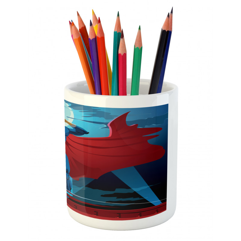 Retro Cartoon Heros Pencil Pen Holder