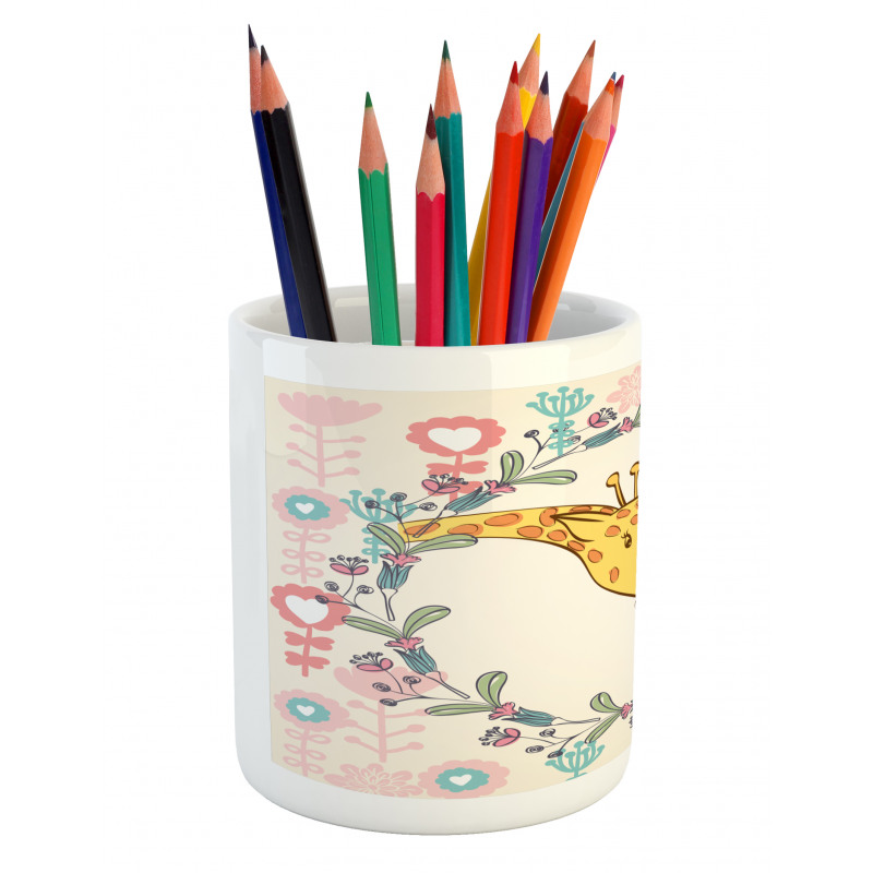 Cartoon Mom and Kid Pencil Pen Holder