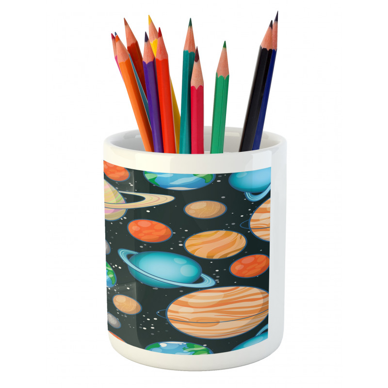 Galaxy Space Art Solar Pencil Pen Holder