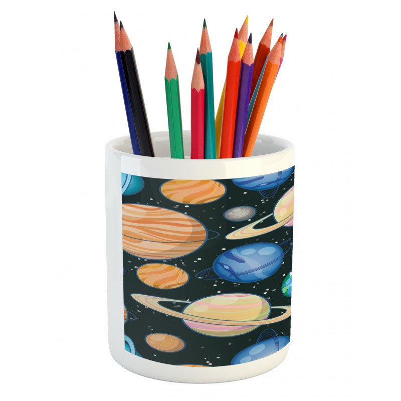 Galaxy Space Art Solar Pencil Pen Holder