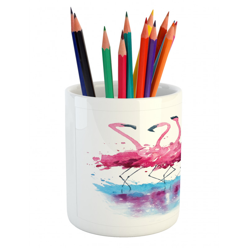 Flamingo and Bird Pencil Pen Holder