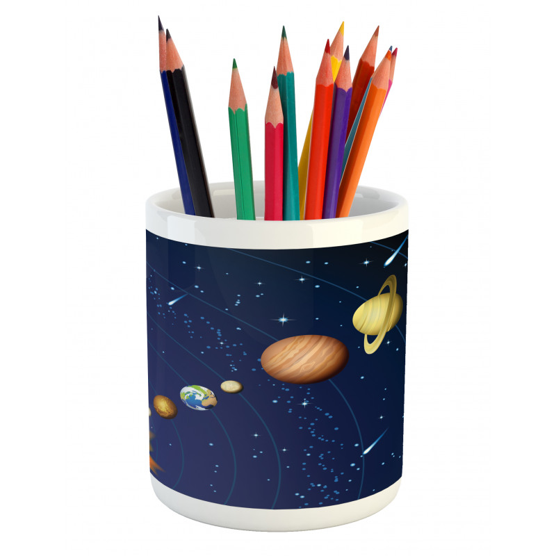 Solar System with Sun Pencil Pen Holder