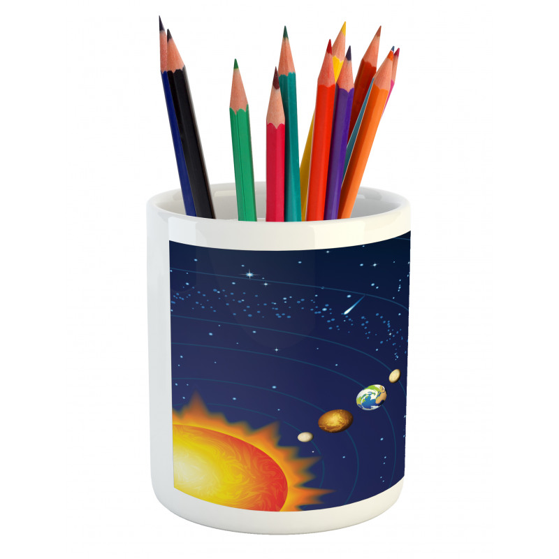 Solar System with Sun Pencil Pen Holder