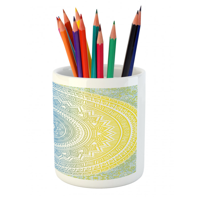 Blue Ombre Mandala Pencil Pen Holder