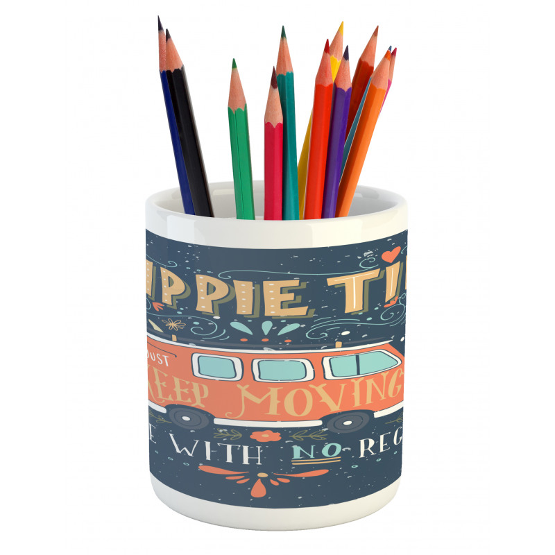 Hippie Words Pencil Pen Holder