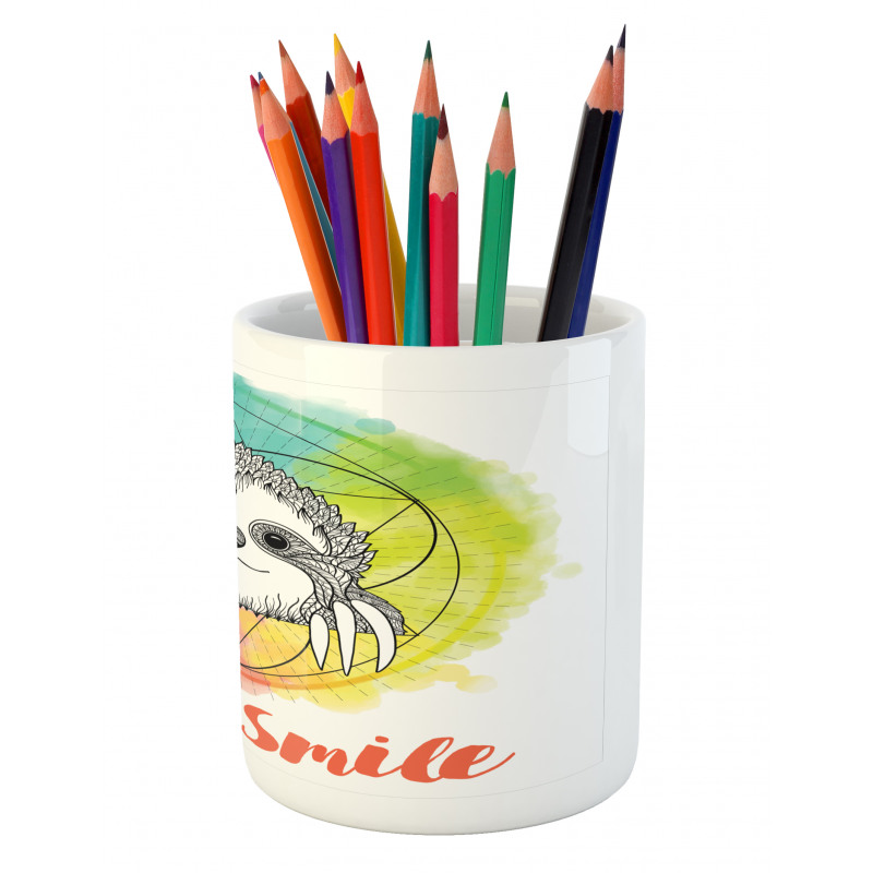 Rainbow Sloth Sketch Pencil Pen Holder