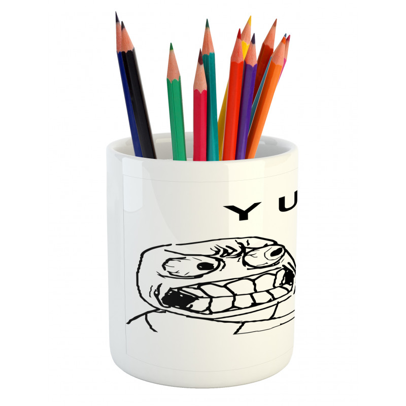 Hipster Mascot Meme Pencil Pen Holder