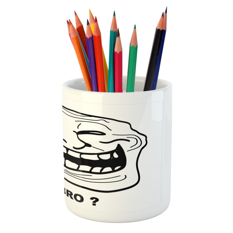 Cartoon Style Troll Guy Pencil Pen Holder