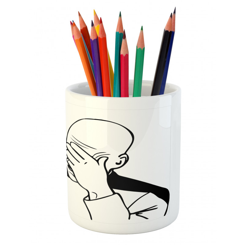 Captain Picard Face Palm Pencil Pen Holder