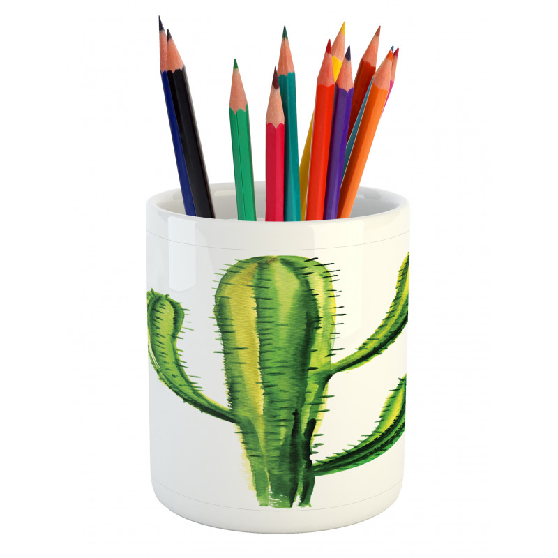 Mexican Cartoon Cactus Pencil Pen Holder