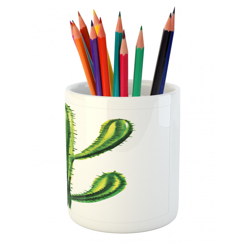 Mexican Cartoon Cactus Pencil Pen Holder