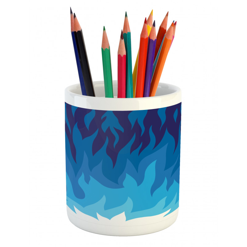Abstract Gas Flame Fire Pencil Pen Holder