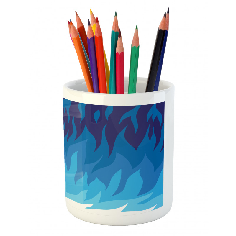 Abstract Gas Flame Fire Pencil Pen Holder