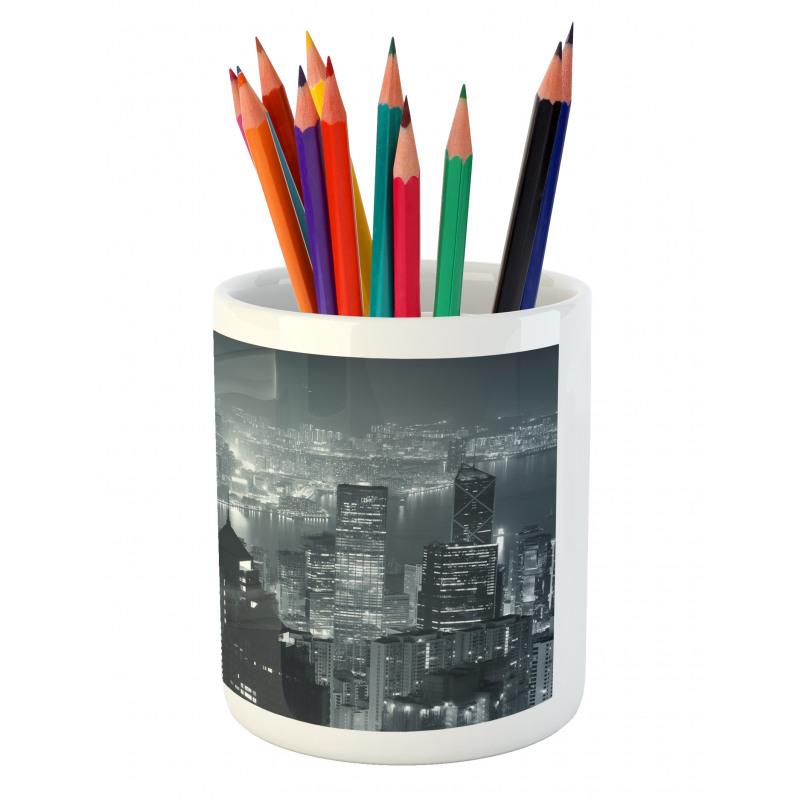 Aerial Night Landscape Pencil Pen Holder