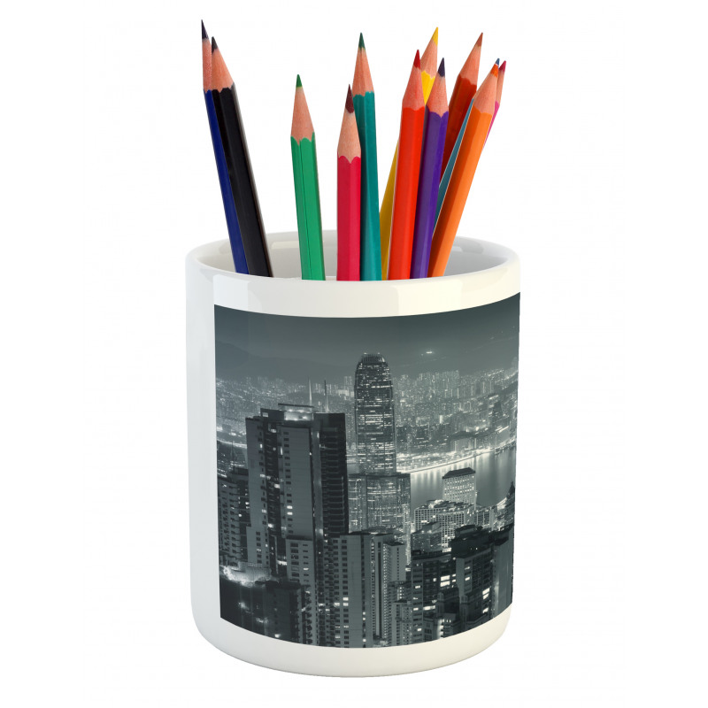 Aerial Night Landscape Pencil Pen Holder