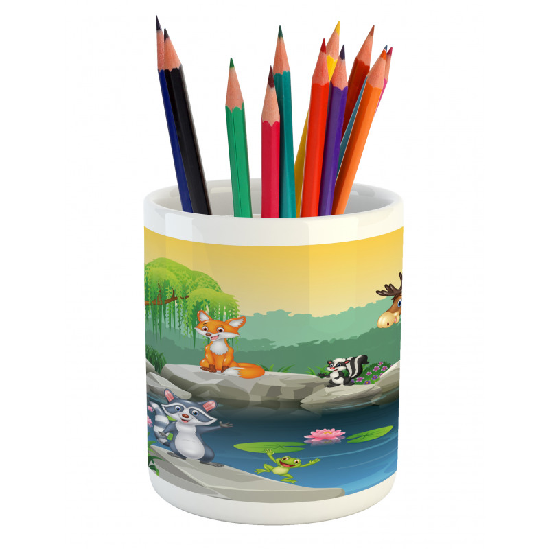 Funny Mascot Animals Pencil Pen Holder