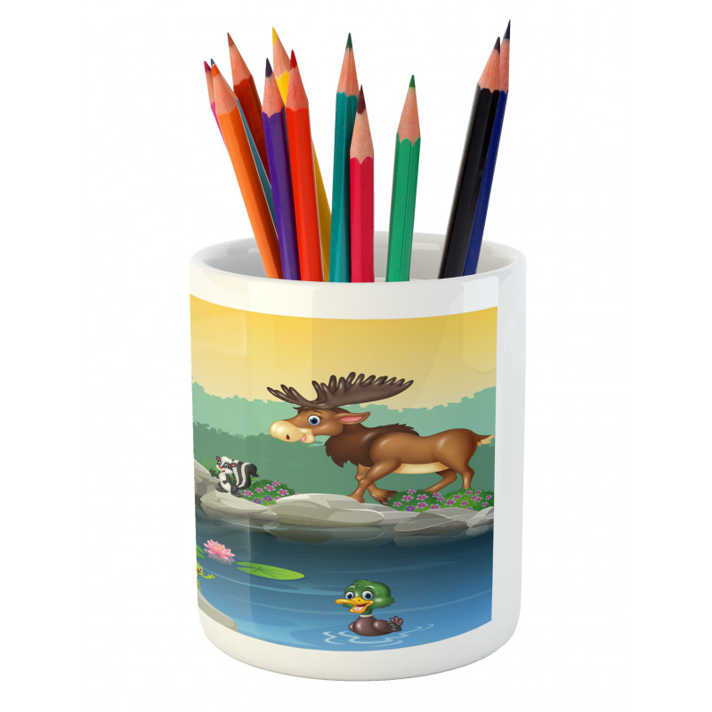 Funny Mascot Animals Pencil Pen Holder