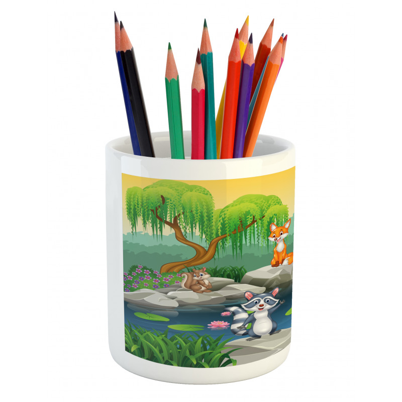 Funny Mascot Animals Pencil Pen Holder