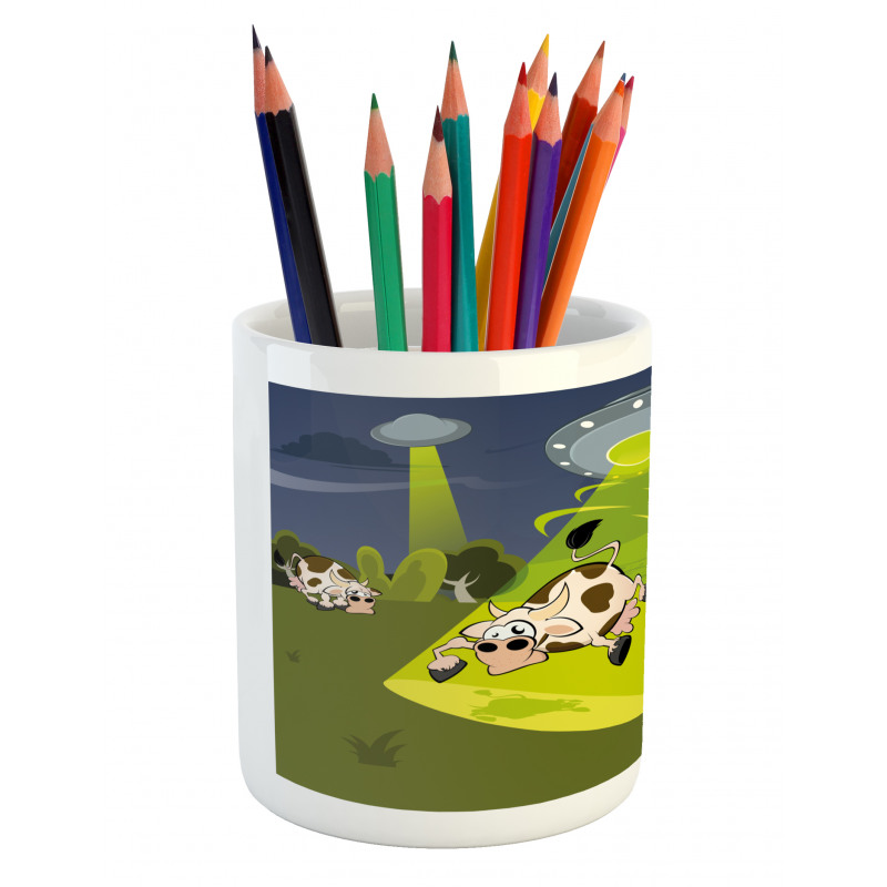 Farm Cow Alien Comics Pencil Pen Holder