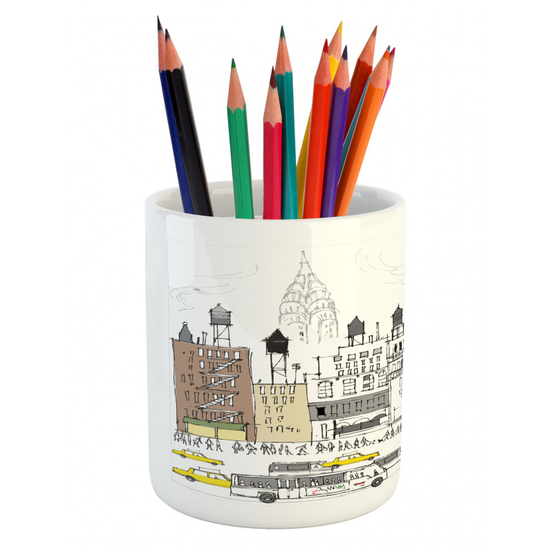 Busy City Traffic Jam Pencil Pen Holder