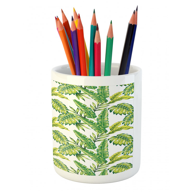 Bamboo Palms Foliage Pencil Pen Holder