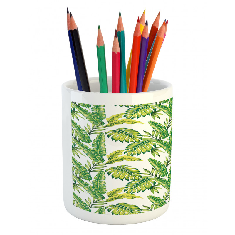 Bamboo Palms Foliage Pencil Pen Holder