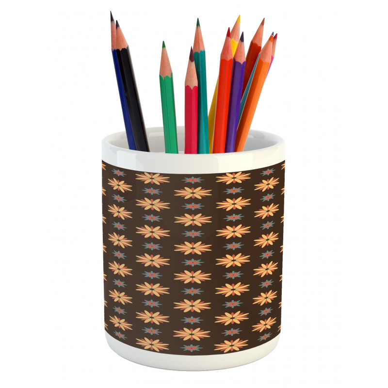 Summer Time Orange Flower Pencil Pen Holder