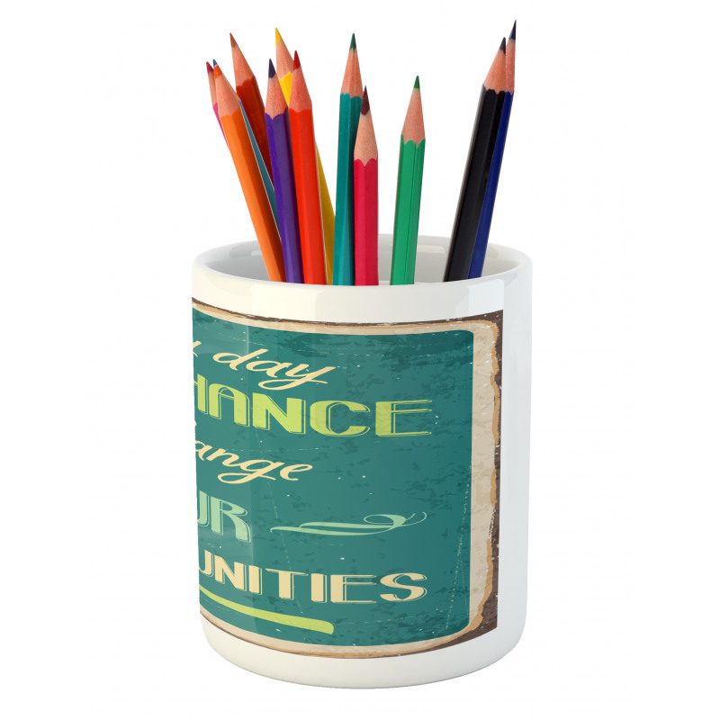 Motivational Retro Poster Pencil Pen Holder