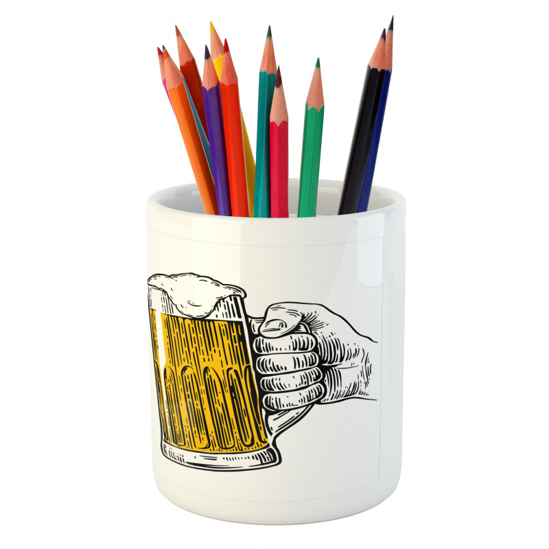 Time to Drink Beer Man Pencil Pen Holder