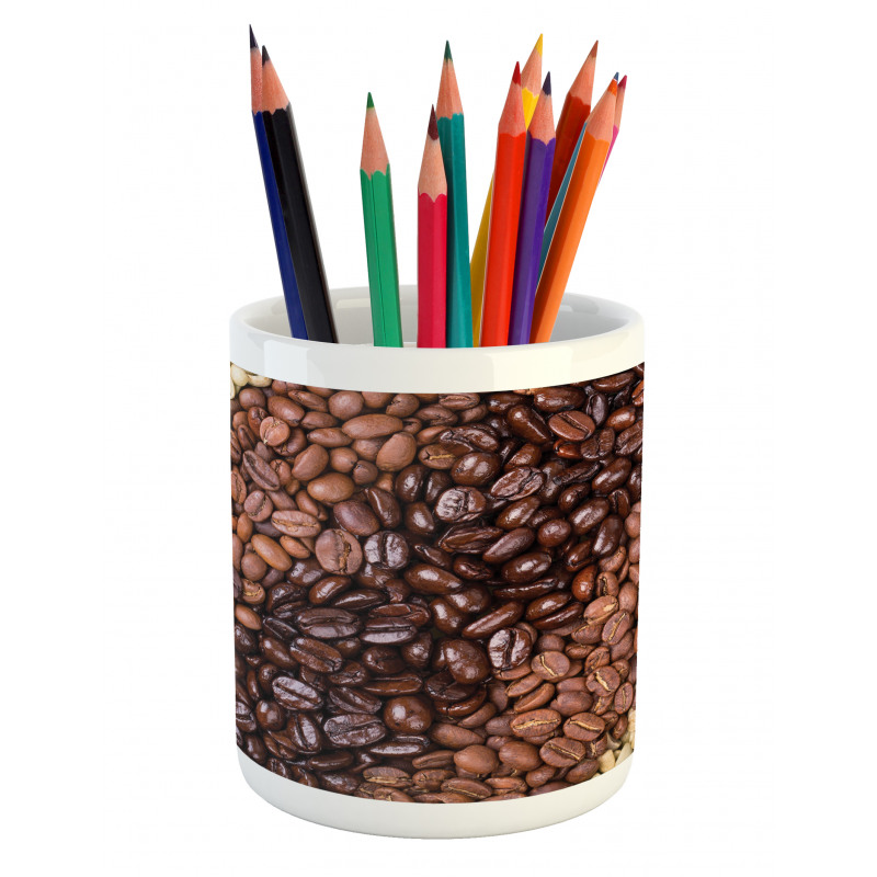 Coffee Beans Stripes Pencil Pen Holder