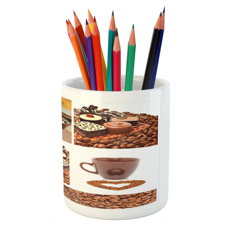 Sweets and Coffee Beans Pencil Pen Holder